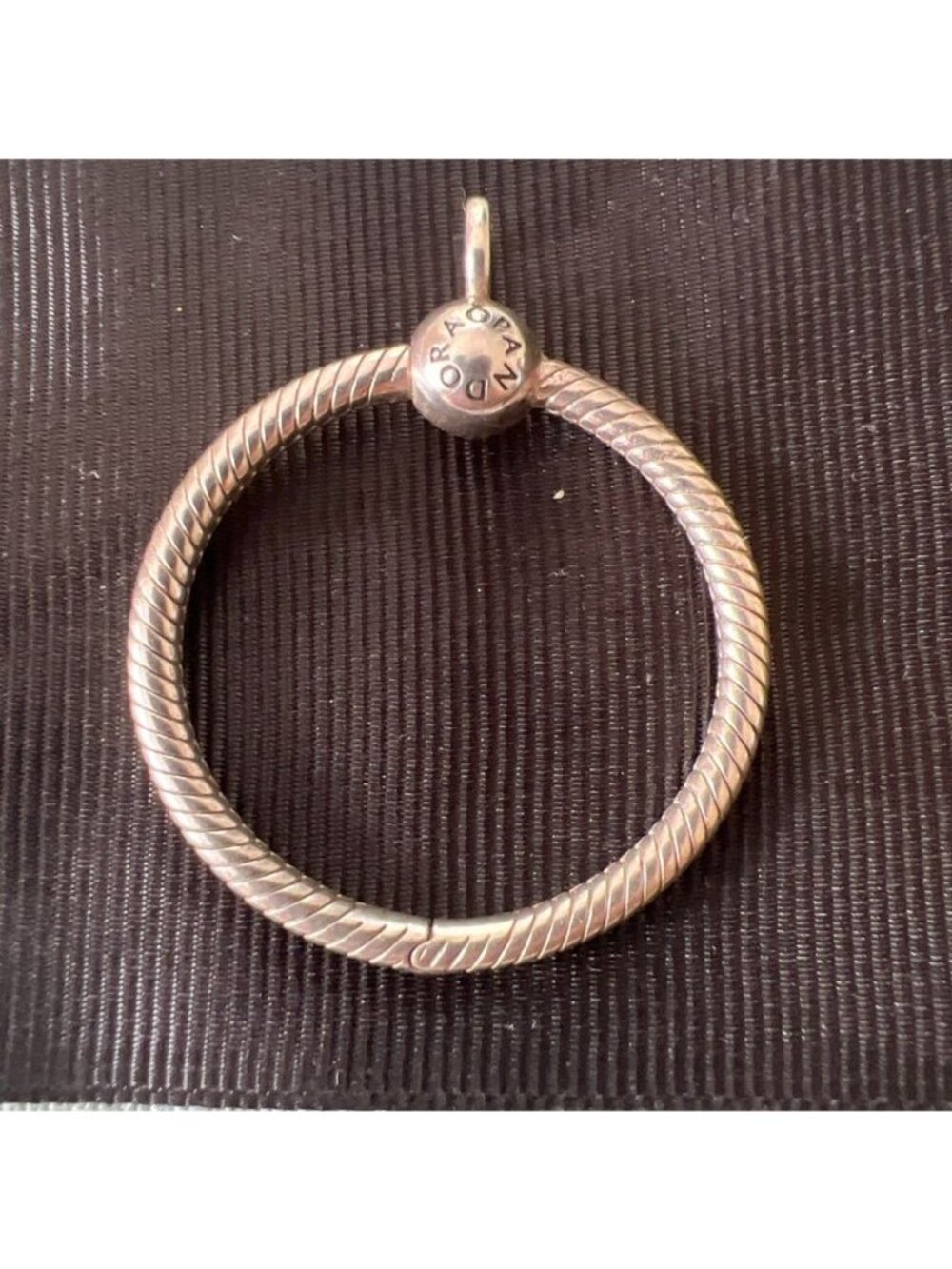 Pandora Small Sterling Silver Twisted Pendant Charm Holder - Picture 3 of 3